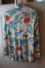 VTG 70’S ALFRED DUNNER POLYESTER DISCO FLORAL SHIRT BLOUSE DAGGER COLLAR TAG 8