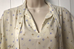 Vintage 1970s RHAPSODY womens floral sheer blouse size M