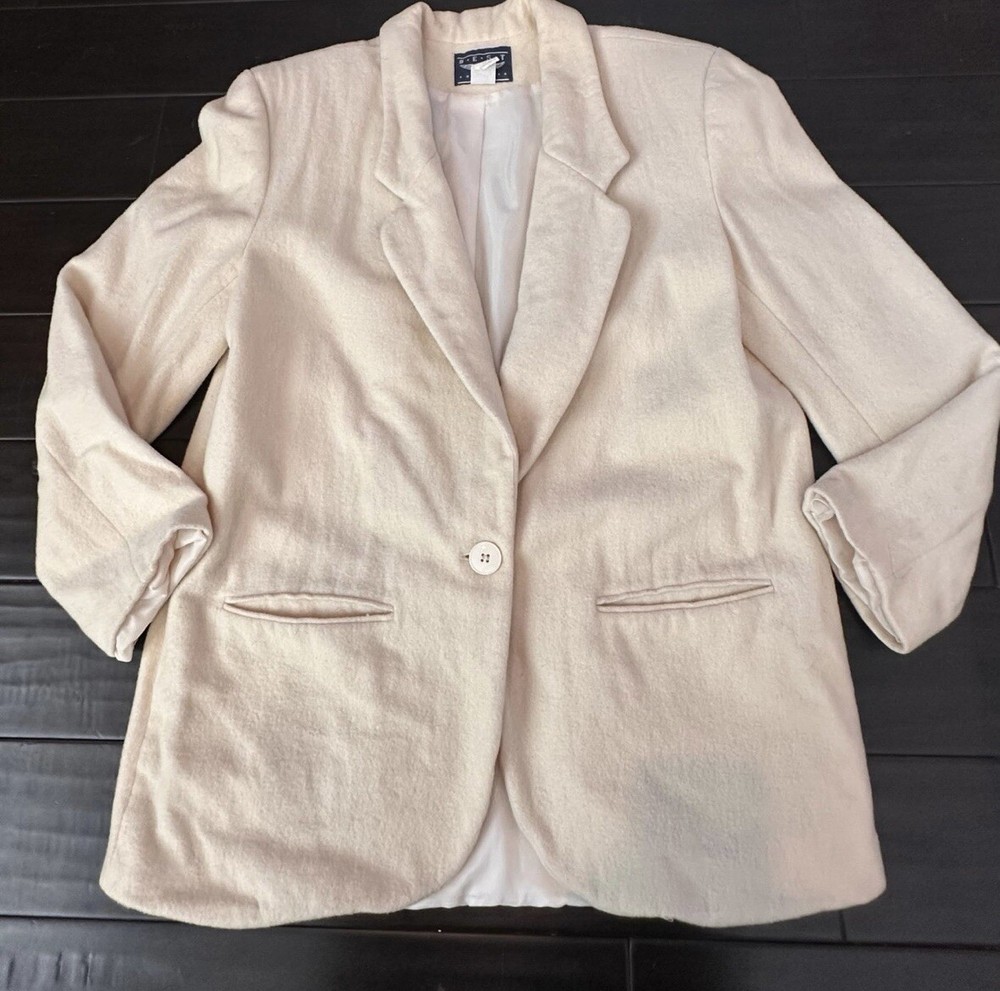 Best American Clothing Co. Womens Large Lined Jacket Wool Blend Vintage Yellow