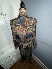 VTG Leslie Fay Midi Dress Belted Size 14P Floral Dressy Classic Chic