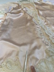 Vintage Eve Stillman M 100% Silk & Lace Robe Cut Tag Pink Romantic Designer