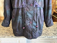 Vintage 90s Forecaster Womens XS Insulated Jacket Abstract Blue Purple City Camo