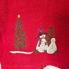 Vintage Christmas Cardigan Women 2X Red Fleece Holiday Party Cottage Granny