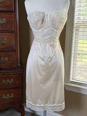 Vintage BACKTALK Young Smoothie Strouse Adler Lace Bustier Bra Dress Slip 36D