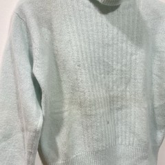 Liz Claiborne Petites Light Aqua Wool Angora Turtleneck Sweater Padded Size P