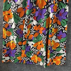 Vintage Leslie Lucks Maxi Dress Size 8 Floral Puff Shoulder Made In USA