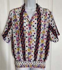 Vintage David Matthew Blouse Womens Floral Collared Grandma Mom Core Size 12