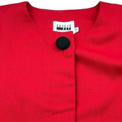 Leslie Fay ’80s Vintage Cropped Career Jacket Womens 12 Red Petite Shoulder Pads