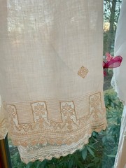 Antique Edwardian Cotton Bloomers c.1905–1915 | Filet Lace Ribbon Hem | L