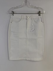 Vila White Denim Skirt Sz S NWT Capsule Closet Staple Casual Preppy Coastal Boho