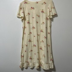 Simply Basic Nightgown Size Large Prairie Granny Pale Yellow Feminine Ruffle