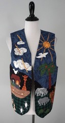 Vtg Handmade Noah’s Ark Sunday School Teacher Fabric Vest One Size