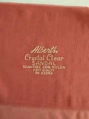 Vintage Albert’s Seamless Flat Knit Stockings Bare Heel 2 Pairs In Tissue Paper