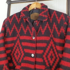 VTG WOOLRICH USA Size Small Womens Wool Aztec Southwest Chore Barn Jacket Coat