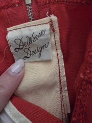 DeWeese Design Vintage Size 32 Swim Suit Play Clothes Red Romper With Pockets