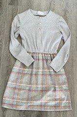 1960/1970’s Vintage Gray Plaid Mini Dress, Size S/M Cottage Core Old Money