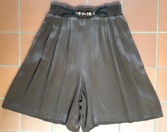 Vintage 90s Brown Melrose High Waisted Wide Leg Culottes Shorts size S USA Made