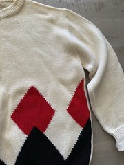 Vintage Pure Wool Made In Italy Argyle Sweater Size S Measurements