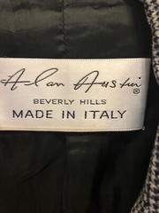 Alan Austin Houndstooth Blazer Small Made in Italy 100% Lana Wool Lined 3 Pocket