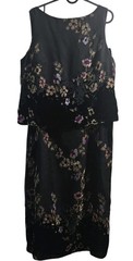Vtg Y2K Floral Velvet Burnout Skirt Set J.R. Nites Top 14 Maxi Skirt 14P