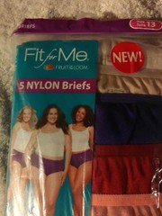 Sz 13 fruit of the loom 100% nylon Brief panties 5 Pack Silky Soft