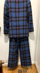 Vintage 70s Check Plaid Wool Funky Retro 2 Pc High Waist Suit Handmade