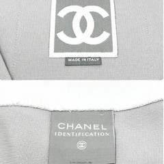 CHANEL Sport Vintage 01P CC Rompers One Piece #34 Zip Gray White Nylon