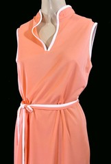 Vintage Sears 70s Mod Sleeveless Perma Smooth Shift Dress or Loungewear M/L