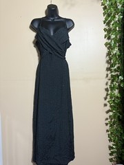 VTG DBY LTD Polca Dot Babydoll Wrapped Maxi Dress Delicate Retro Size M/L Pin-up