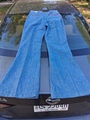 1970s Turtle Bax Vintage Denim Jeans Flare Leg SZ 15/16 Bell Bottom READ.