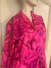 Vintage 1970s Lord & Taylor Teahouse Silk Pink Kaftan Caftan Victorian Dress