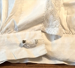 Antique Victorian Edwardian Blouse XS Cotton Lace Off the Shoulders Chemise TLC