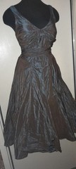 Vtg 90s Y2K Nicole Miller Irridescent Crushed Silk Taffeta Wrap Party Tie Dress