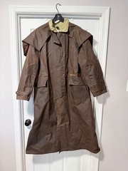 Old Vtg Brown Claybourn Oil Skin Cotton Horse Riding Coat Jacket Sz 76 Australia