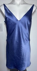 Vintage 1997 Victoria’s Secret 100% Silk Blue Slip Dress M Y2K Nightgown
