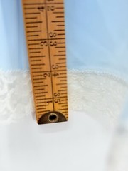 LADY LYNNE FULL SLIP DRESS Nylon Blend Blue With White LACE Thick STRAPS Sz 32?
