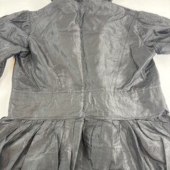 1800’s Antique Victorian Ladies Black Silk Taffeta Mourning Coat w/ Large Collar