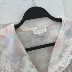 Vintage KOMAR USA Floral Nightgown Lace Collar Cottagecore One Size