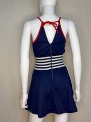 Vintage 1970s Navy Blue Mini Dress 70s Juniors by Jim n Me Polyester Sundress