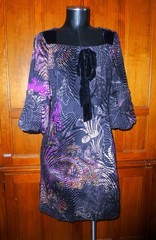 Vtg ALBERTO MAKALI BurnOut Velvet Printed Bow cocktail Party DRESS sz 8 M