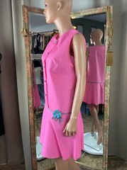 VTG Lexington 2 Jr Pink Drop Waist Pink Dress Sz 11 BW Check Buttons
