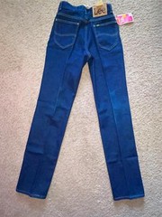 VTG 70S 80S NEW WOMENS 26 X 34 LEE RIDER DARK DENIM FASHION STRAIGHT JEANS PANTS