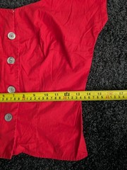 Vtg Best & Company 5th Ave Red Cotton 1930s/40s Top Blouse Pin-up Sz XS/S LOOK