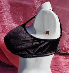JMS Black Silky Front Close Bra Size D50 Sexy Sissy Pin-up Crossdress Y2K