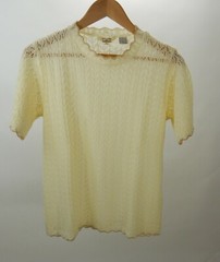 Vintage Hudson’s Women’s Lace/Knit Short Sleeve Top Large