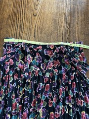Vintage Rayon Two Piece Set Skirt 22W Jacket 20W Floral Black 90s Silvercord