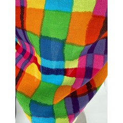 Vintage Patchington Rainbow Plaid Short Sleeve Blouse Womens Multicolor Top