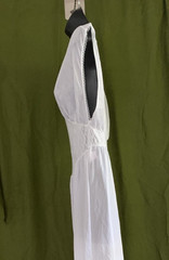 Vtg White Nylon Stretch Lace Nightgown Long Plunge Bridal Goddess Lady Ronte M
