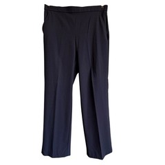 Vintage 90s Sag Harbor Navy Blue Polyester Blend Straight Leg Trousers Size 8