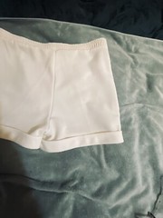 1980s KMART White HOT PANTS shorts waist 36 inches polyester Plus 1X-2X Shorts